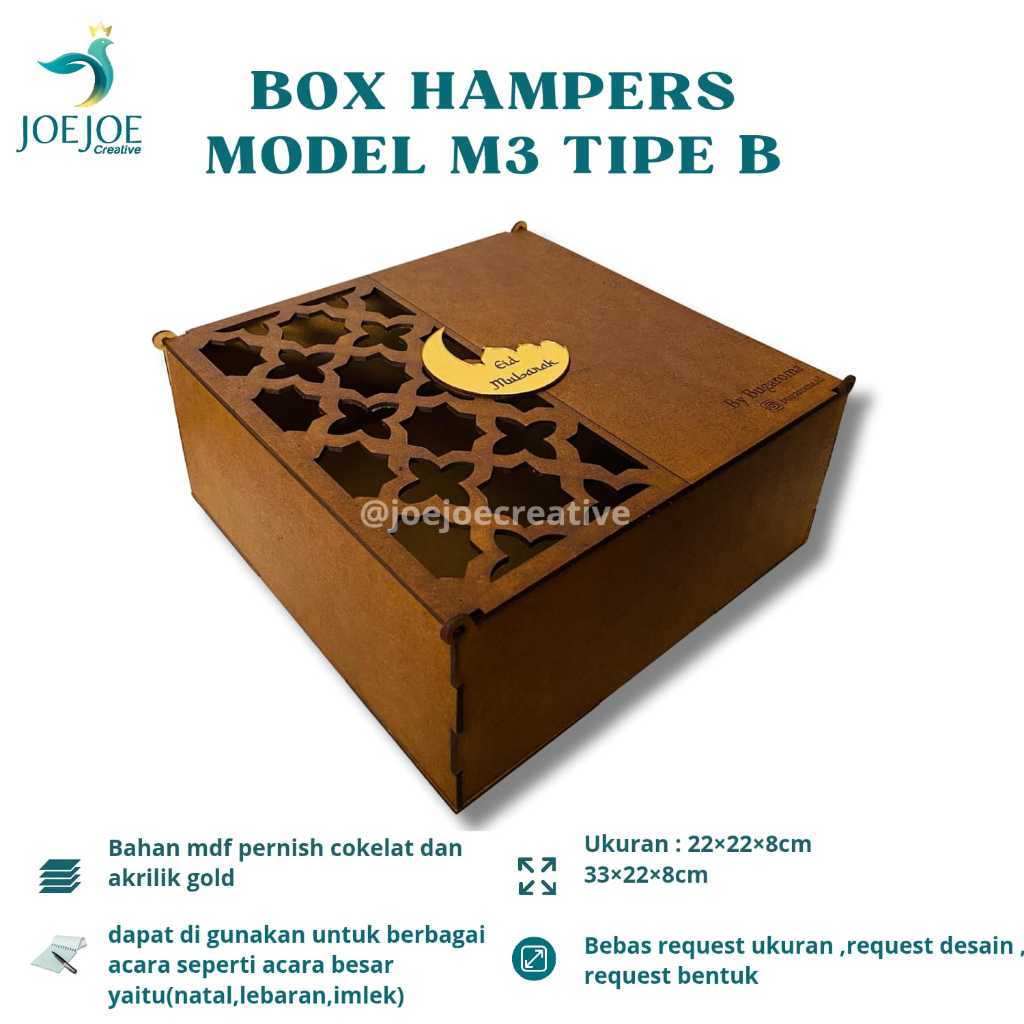 

BOX HAMPER MODEL M3 | HAMPERS EID MUBAROK UKURAN 22X22X8 DAN 33X22X8
