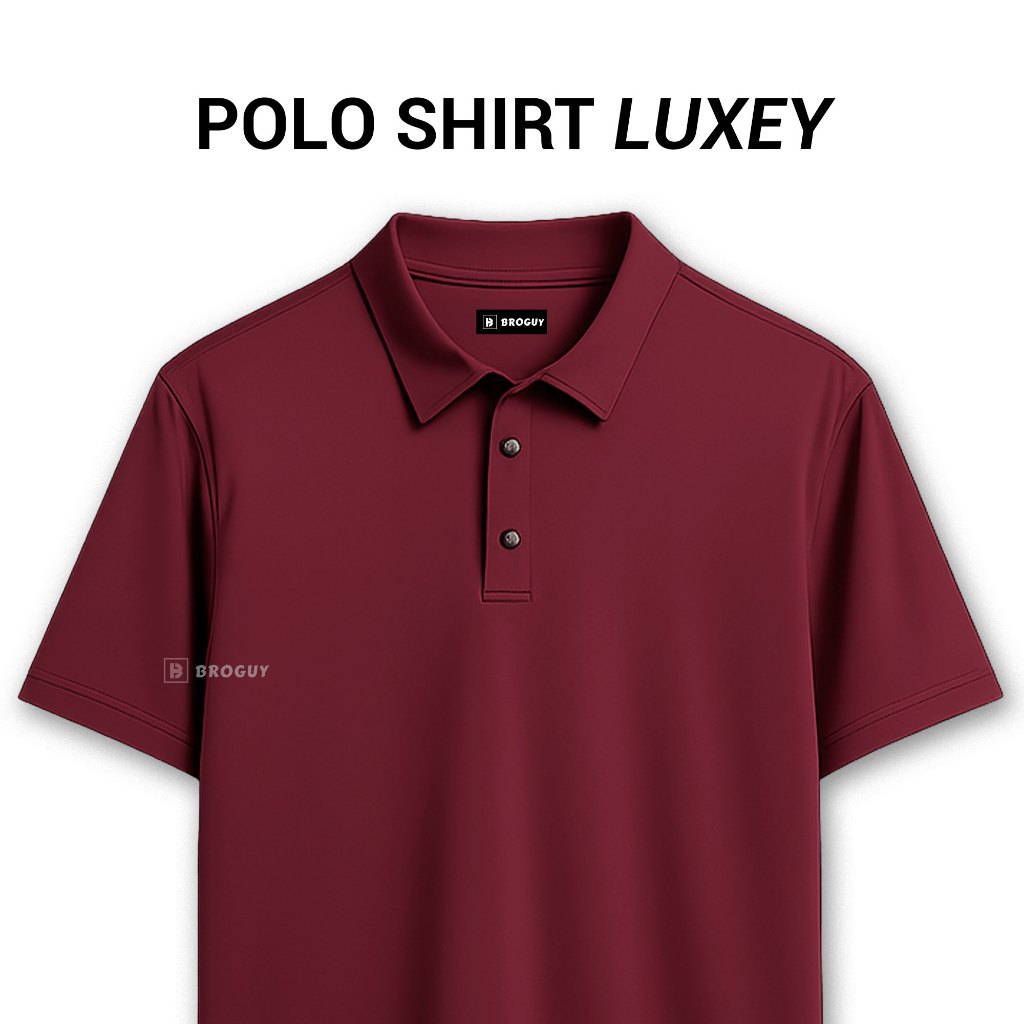 BROGUY Kaos Polo Shirt Pria Luxey Elastane Knit Stretch