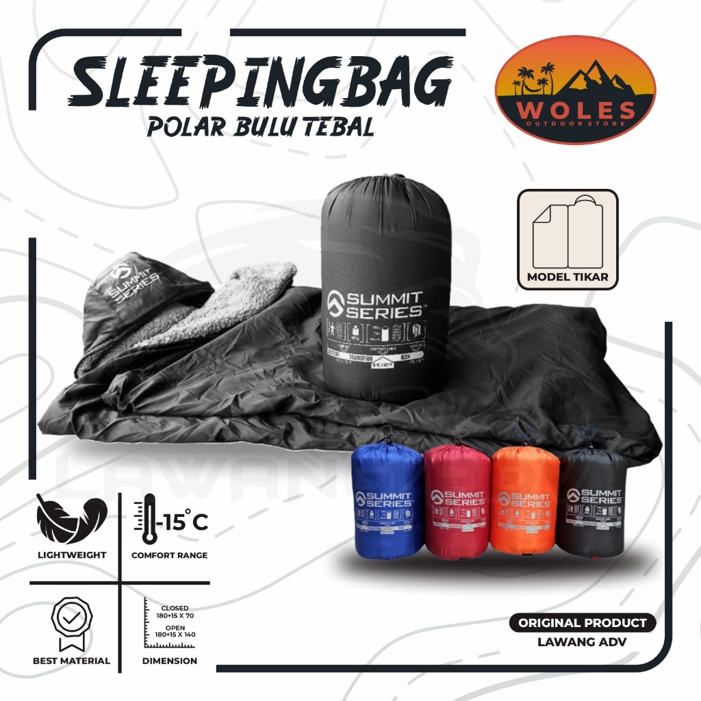 Sleeping Bag Bulu Tebal / Selimut Camping Gunung / SB Bulu camping