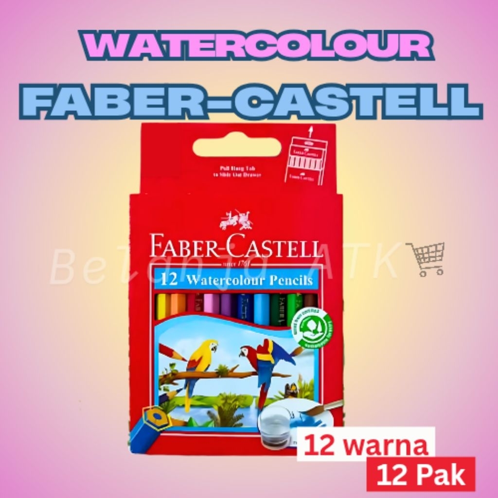 

[lusin] Faber-Castell Pensil Warna Watercolour Kecil 12 Warna –[ Isi 12 Pak ] Bisa Kering & Basah