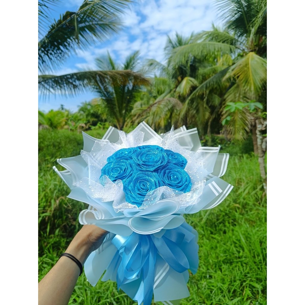 Buket bunga pita satin Glitter