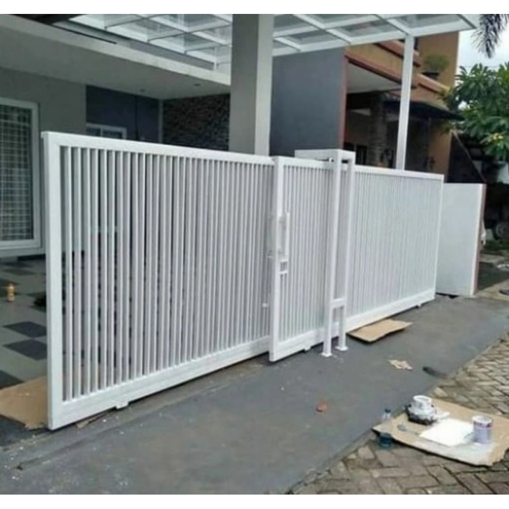 pagar dorong minimalis besi galvanis