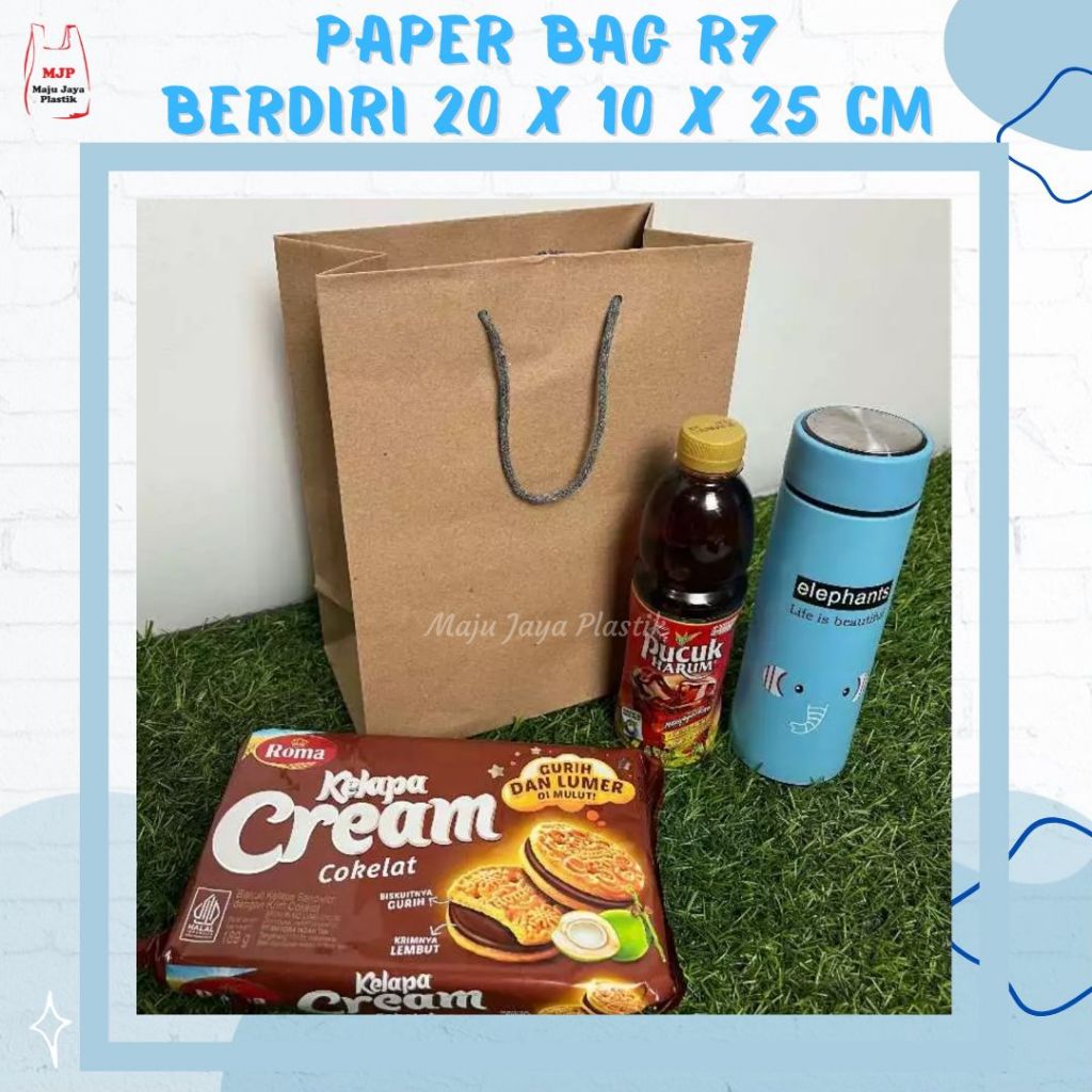 

(12 PCS) Paper Bag Uk 20x25 Polos Shopping Bag Baju Tebal Goodie Bag Ultah Souvenir Kado