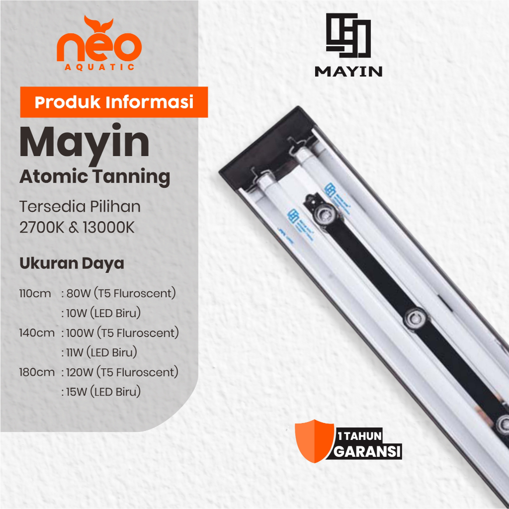 MAYIN ATOMIC TANNING T5 LED Lampu Tanning Aquarium Ikan Arwana