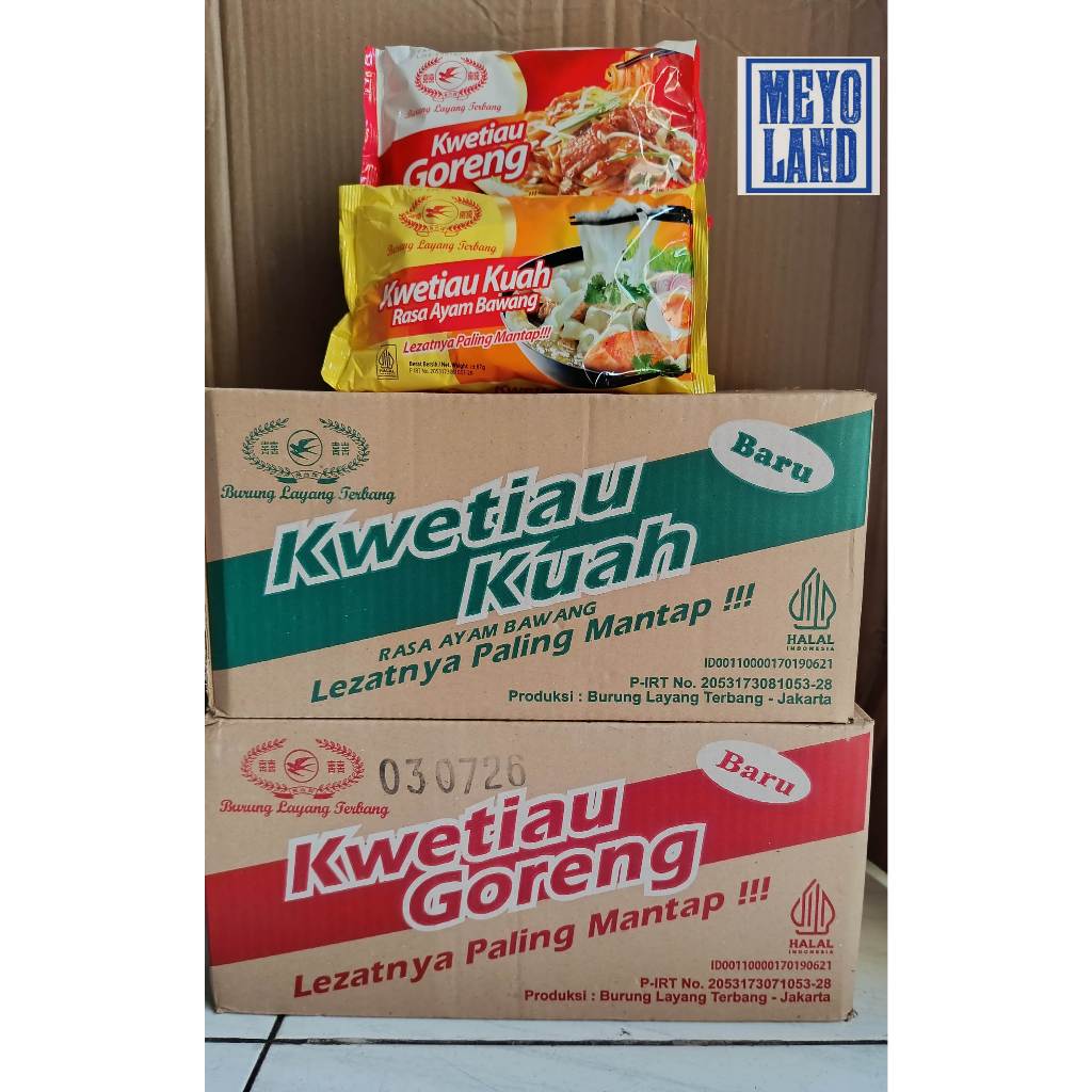

DUS Kwetiau Goreng Kuah Ayam Bawang isi 20 Cap Burung Layang Instan Kwetiaw Kuetiau Mie