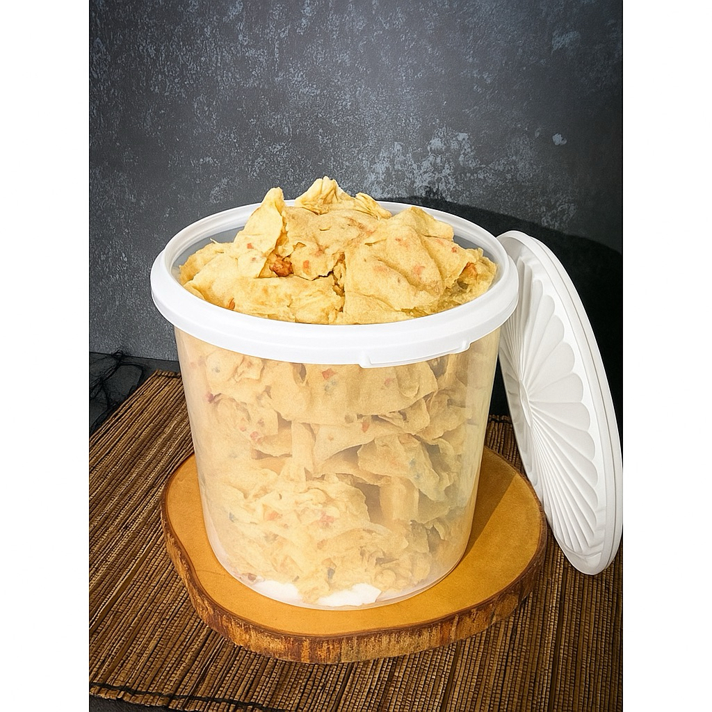 

Rempeyek Mama mertua varian Kacang tanah , Rebon (ukuran 5liter)