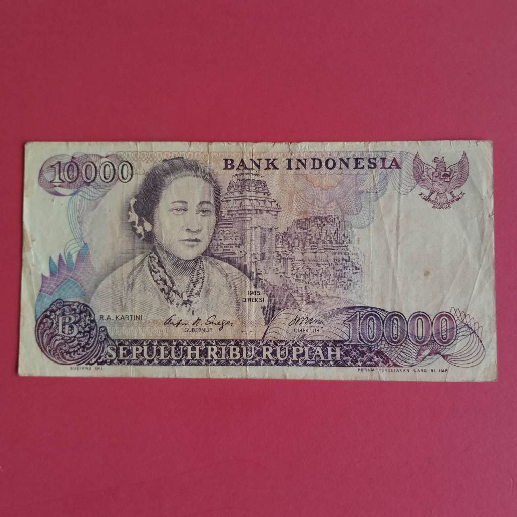 Uang Kuno Kertas Rp 10000 Tahun 1985 Ibu RA Kartini UK 016