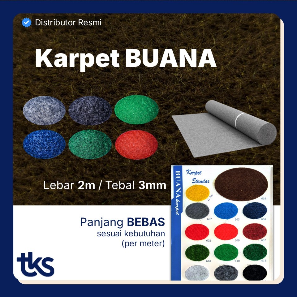 Karpet Bludru Polos BUANA Meteran (Lebar 2m) / Karpet Mushola / Karpet Lantai / Karpet Panggung