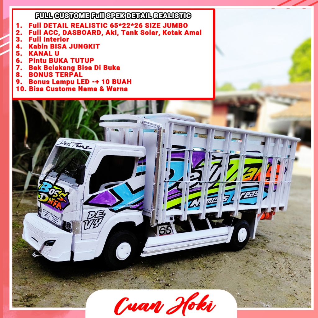 CUAN HOKI MINIATUR MOBIL MAINAN ANAK MINIATUR MOBIL TRUK OLENG FULL CUSTOME SPEK DETAILING REALISTIC