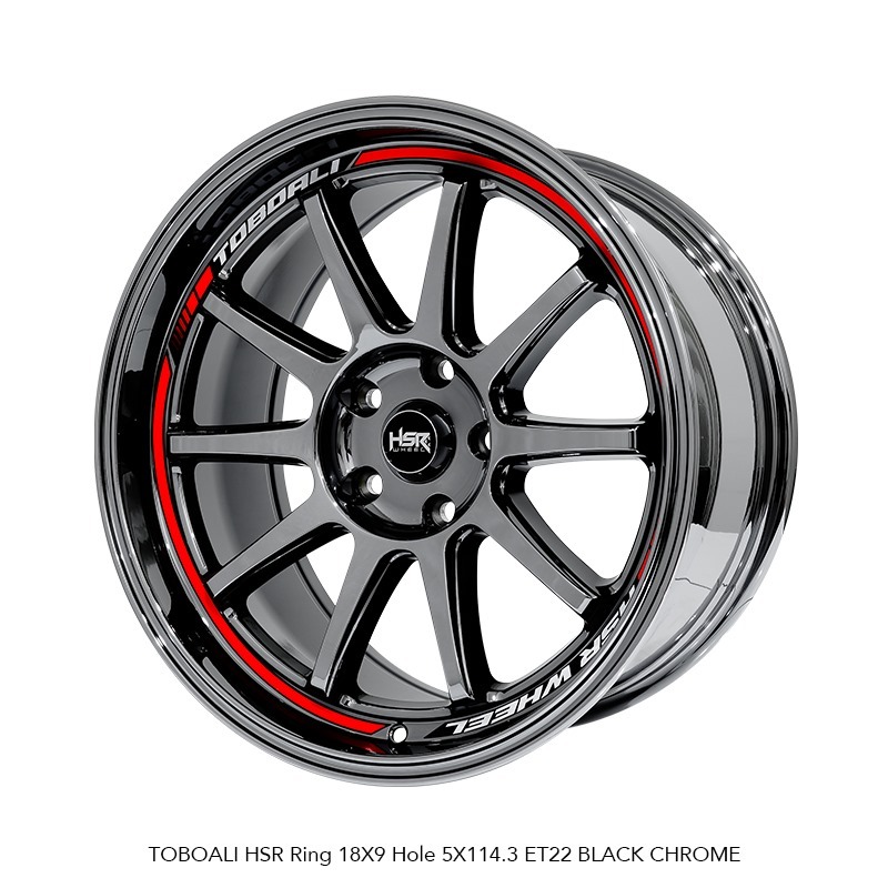 velg hsr  ring 18 h5x114 untuk terios,camri,terios,rush,brv,hrv,ertiga, dll velg black chrome hsr