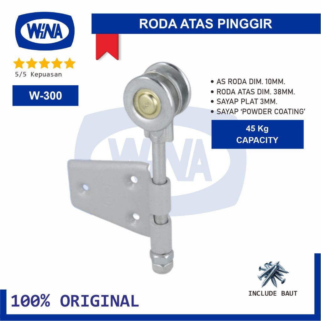 Roda Atas Pinggir Wina W300 Engsel Pintu Garasi untuk Kayu / Alumunium dan uPVC - 100% Original