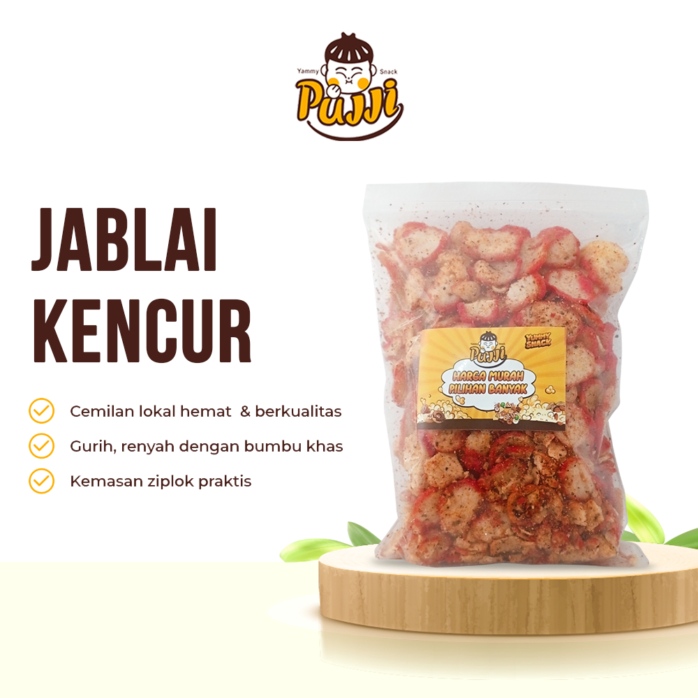 

PUJJI Snack - Jablai Kencur 230gr / Makanan Ringan Tradisional / Kerupuk Pedas / Cemilan Pedas
