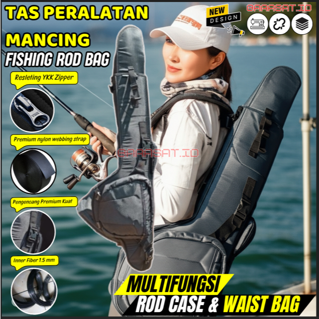 kantong pancing Ransel Terbaik Jumbo 4 Joran Selempang Kuat Bahan Tebal Premium aksesoris keren tas 