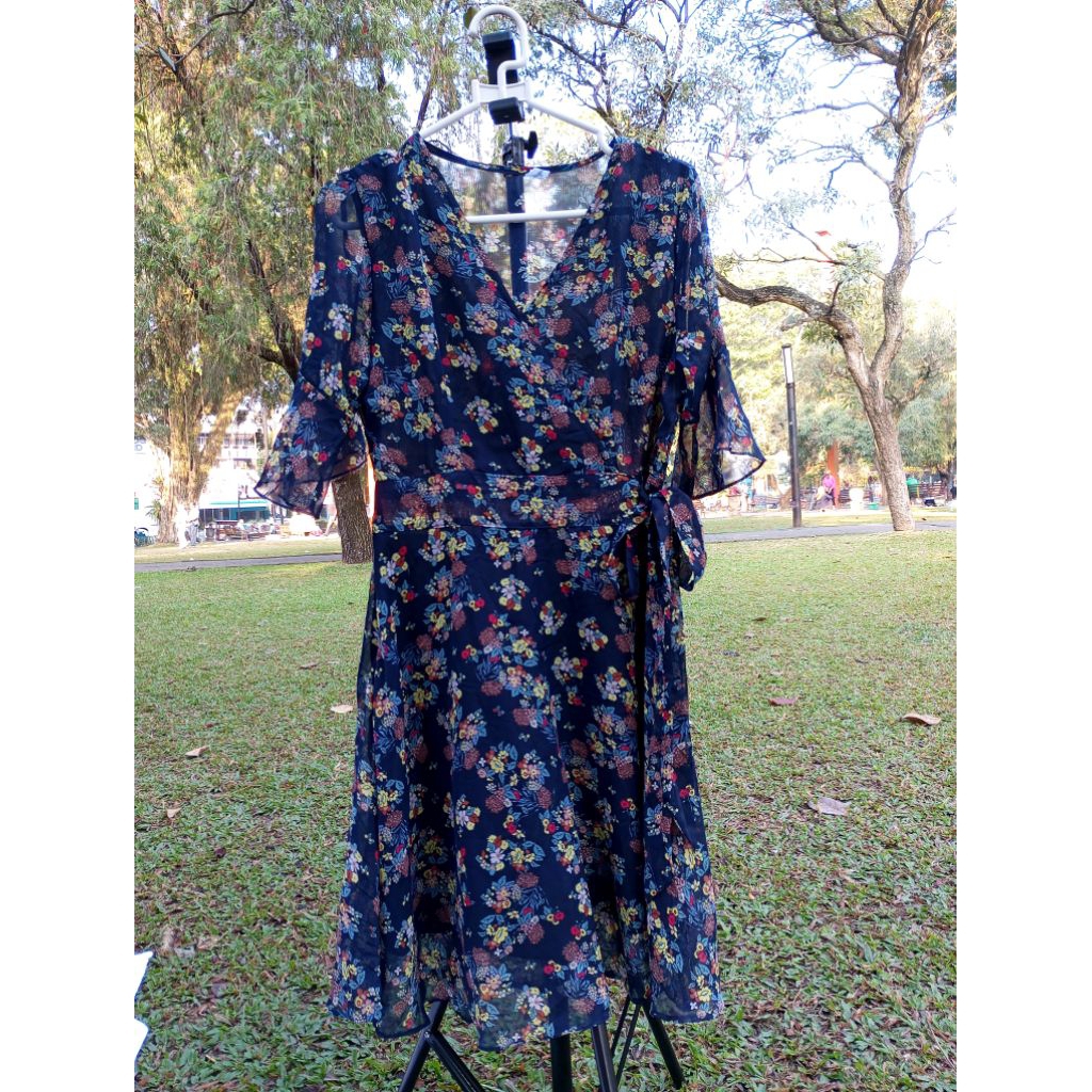 dress/bunga/motif/sifon