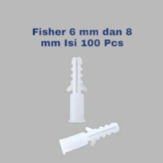 Fisher Dinding Paku 6 mm dan 8 Isi 100 Pcs