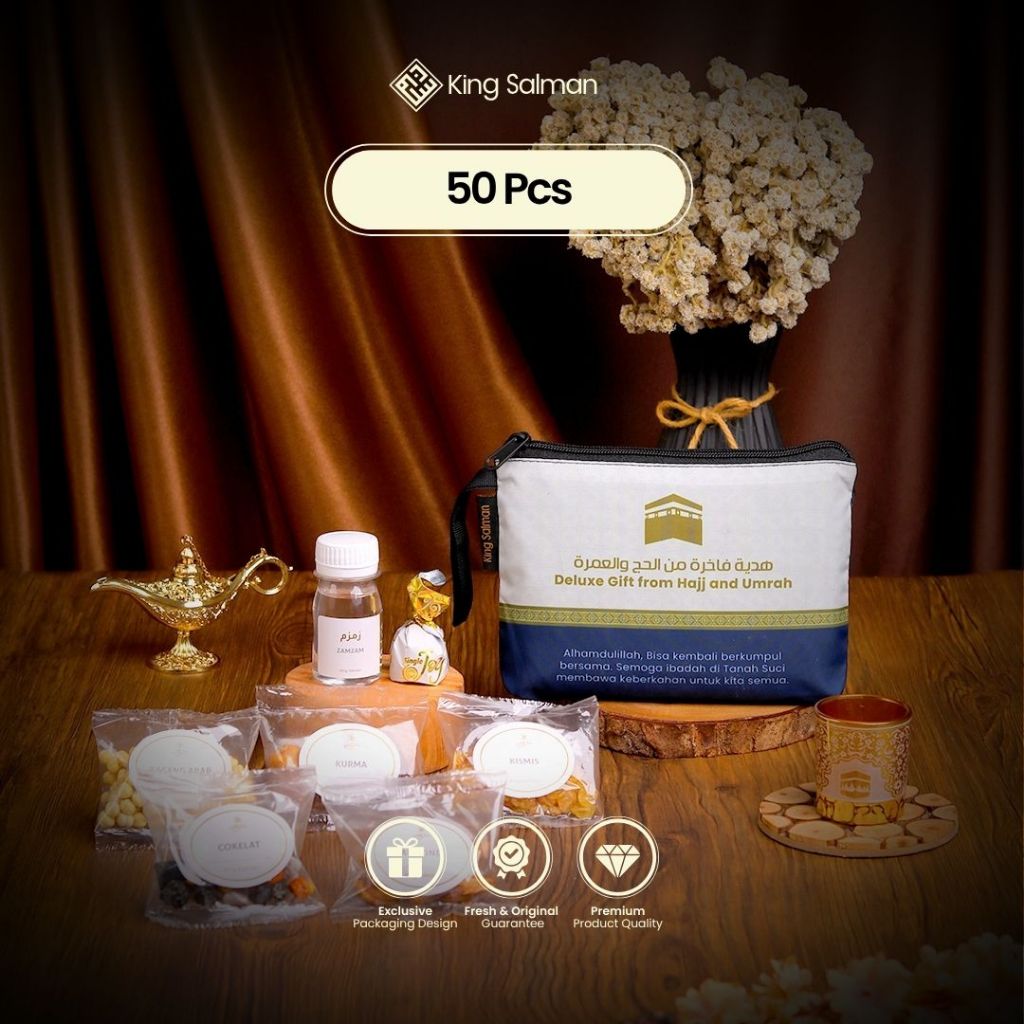 

King Salman - Oleh Oleh Haji & Umroh MARWAH Navy 50 Pcs - Pouch Non-Custom