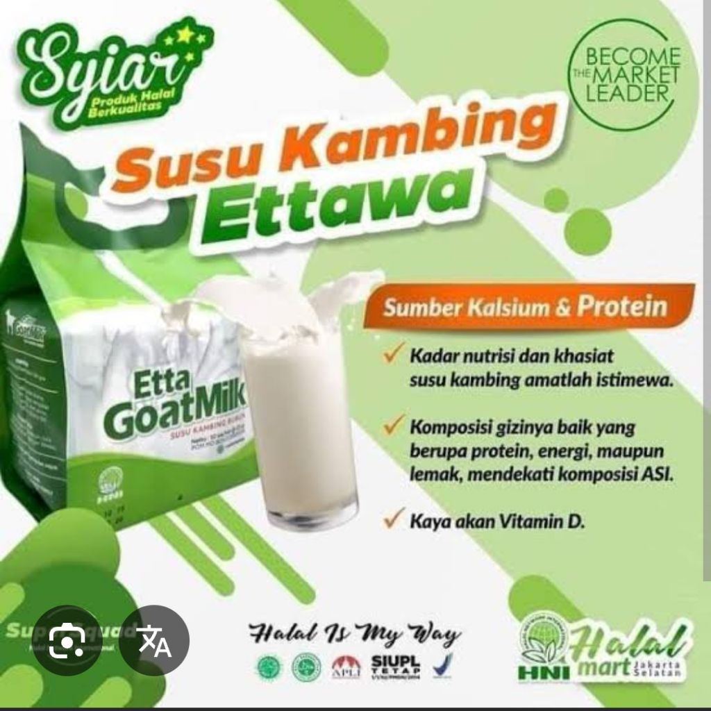 

TERBAIK SUSU KAMBING HNI HPAI ETTA GOAT MILK HARGA MURAH KUALITAS PREMIUM EXP. 2027