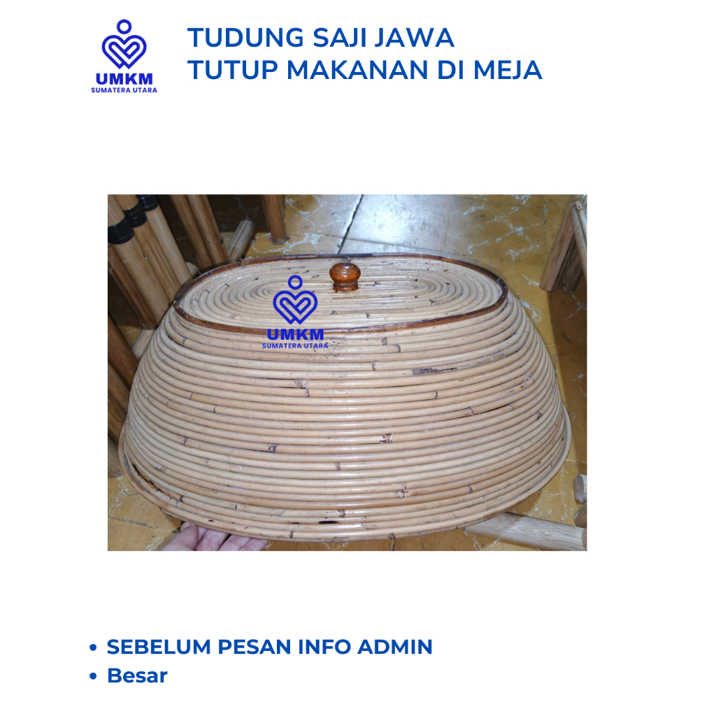 Tudung saji Rotan Besar / Tutup makanan rotan / tudung saji meja makan rotan / tudung saji / Tudung 