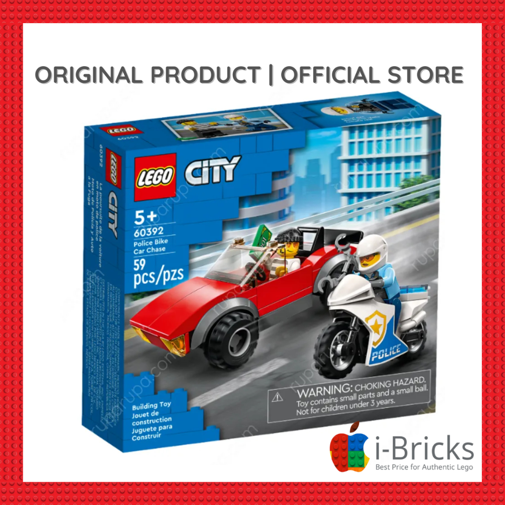 Mainan Lego City 60392 Polisi Motor Mobil Kejar-kejaran