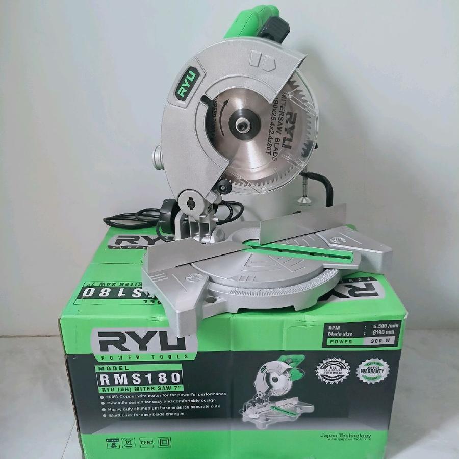 RYU RMS 180 Mesin Potong Alumunium Kayu Miter Saw 7 inch / Miter Saw