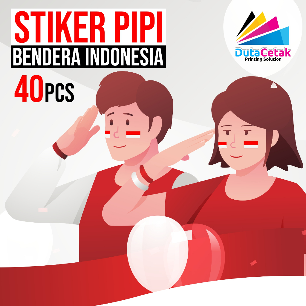 

Cetak Stiker Pipi Bendera Indonesia Isi 40pcs Ukuran 4x2,5 cm