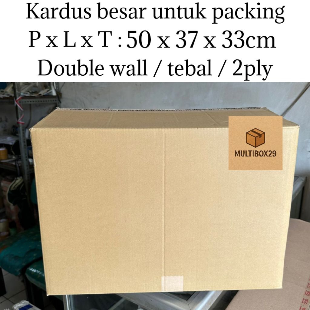 

Kardus besar polos 50x37x33cm tebal 2ply, dus packing pindahan besar, karton box tempat penyimpanan, pindahan rumah kantor