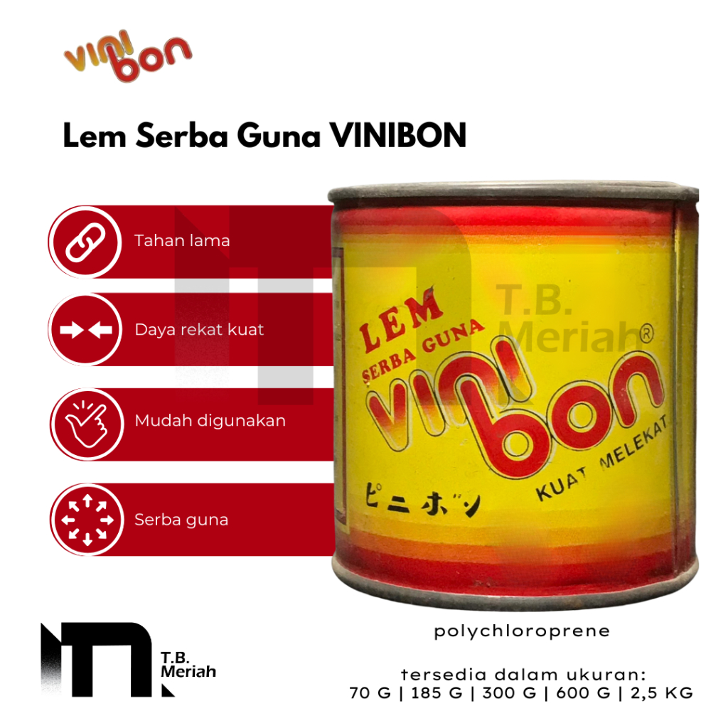 LEM VINIBON 700g 185g 300g 600g - Lem Kayu - Lem Sepatu - Lem Aibon