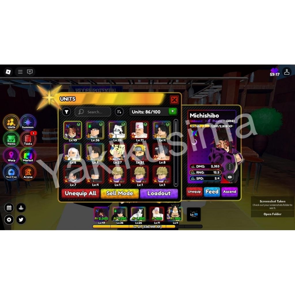 akun ASTDX roblox ALL STAR MICHISHIBO/KOKUSHIBO UNBOUND+100+ RR