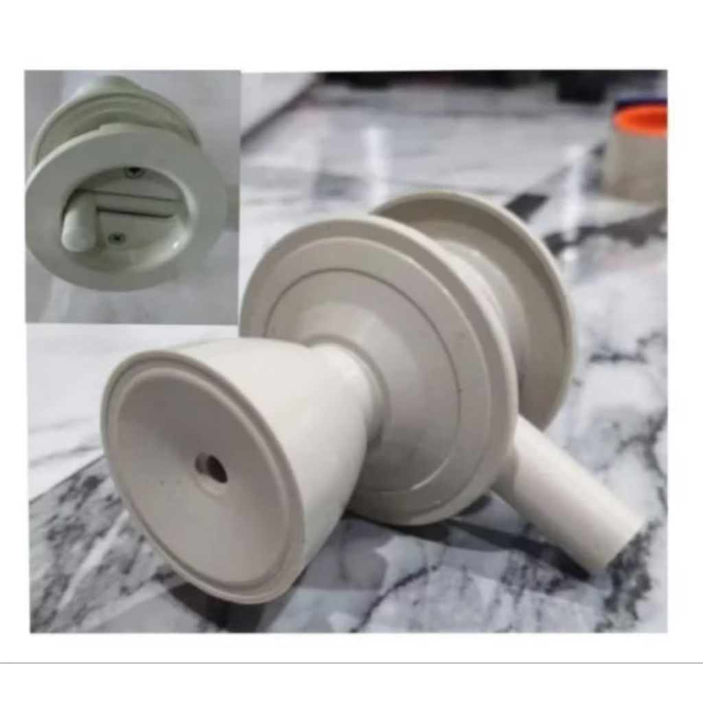 Kunci pintu bulat plastik. Pegangan pintu PVC. Kunci bulat PVC kamar mandi.
