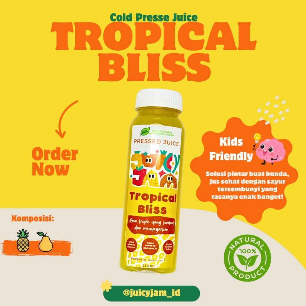 

Juicy Jam Tropical Bliss | Jus Nanas & Pir Segar | Tanpa Gula Tambahan, Anak Pasti Suka
