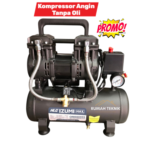 Mesin kompresor listrik 1hp tanpa oli kompresor angin silent izumi max