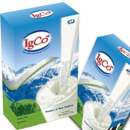 

Susu IGCO Susu Colostrum Asli Per Box isi 30sachet