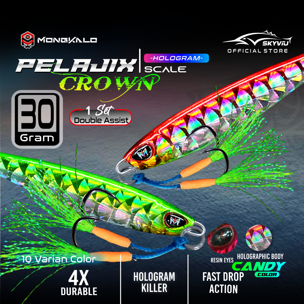 Umpan Metal Jig 30 Gram MONGKALO PELAJIX Double Assist Hook Metal Jig 30 Gram Metal Jig 30 Gram 30gr