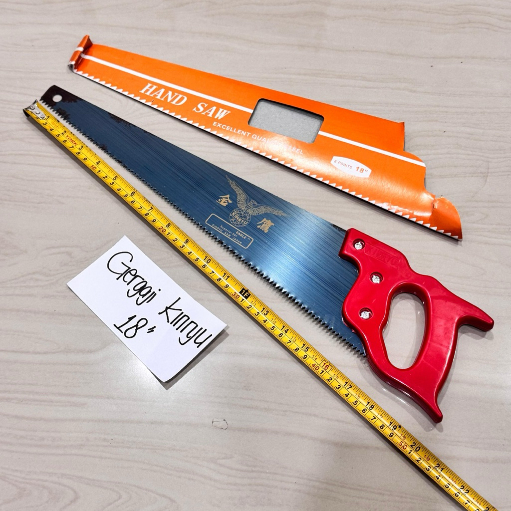 Gergaji kayu KINRYU gagang PVC 18” inci ( 45cm ) HANDLE PLASTIC handsaw hand saw KINRYU EAGLE brand 