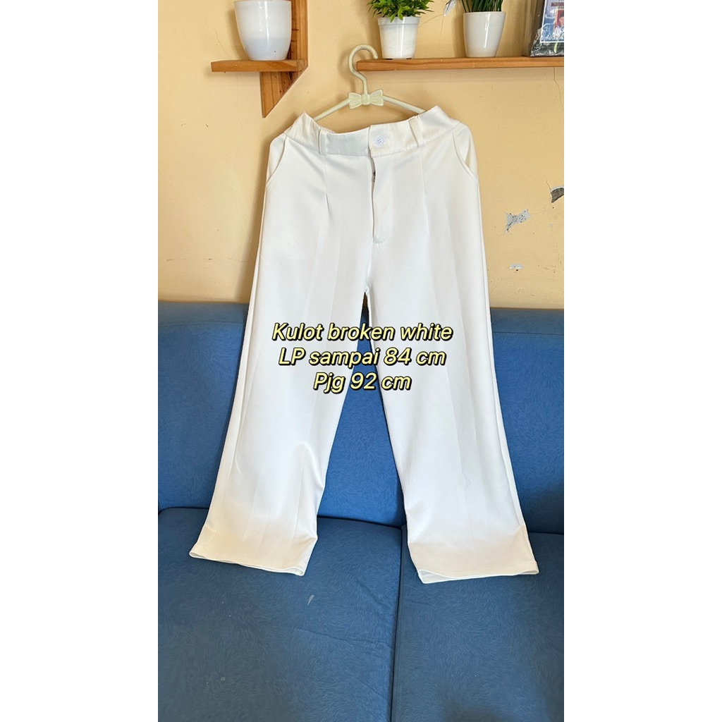 Kulot scuba premium tebal halus warna broken white
