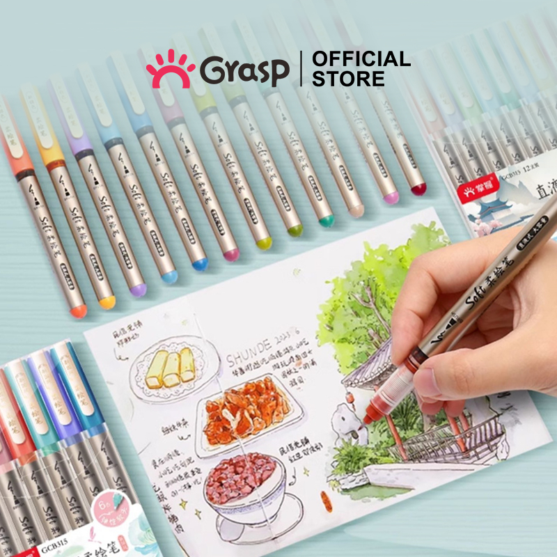 

GRASP Marker Warna Pena Lukis Spidol Lukis Lettering Soft Pen Tip MW012