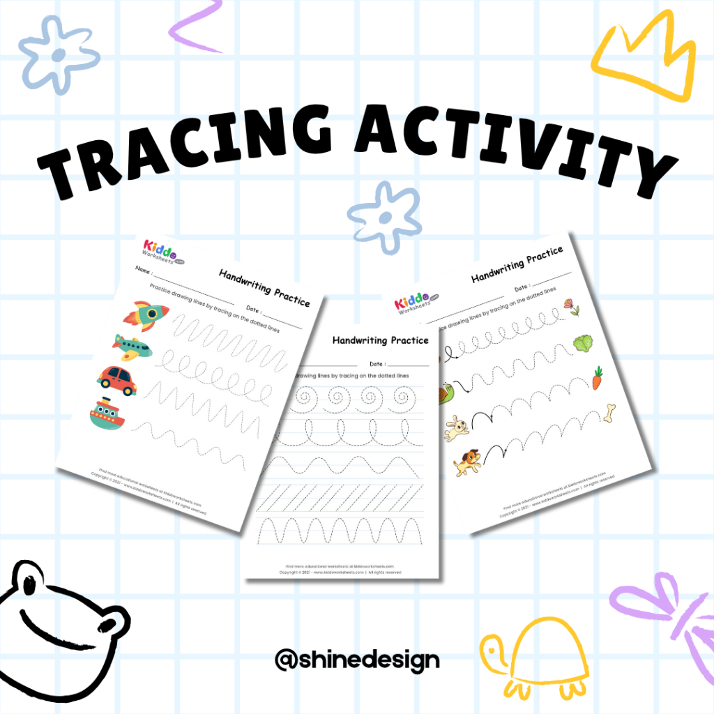 

[20 LEMBAR] Lembar Kerja Tracing / Menarik Garis | Worksheet untuk Anak PAUD, TK dan SD - Print Kertas Ukuran A5