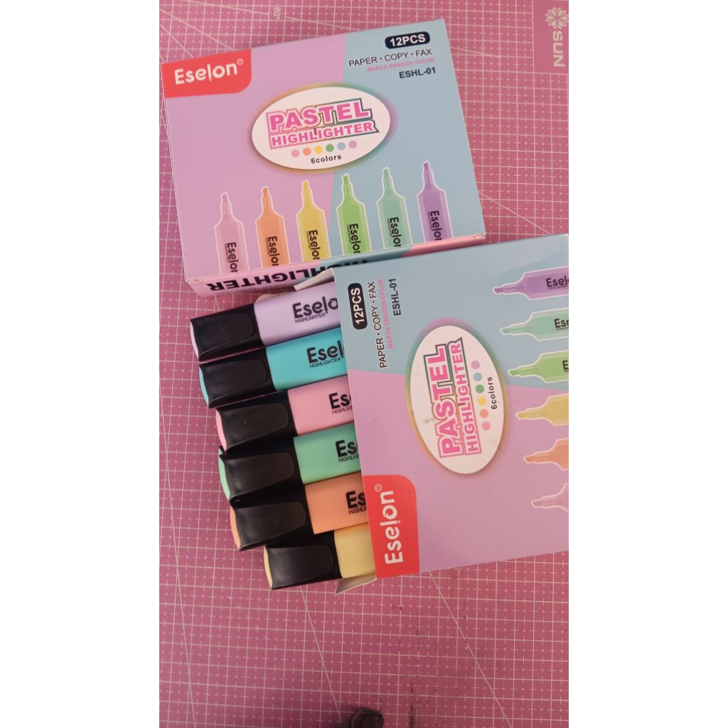 

6 Pcs Highlighter Eselon Warna Pastel