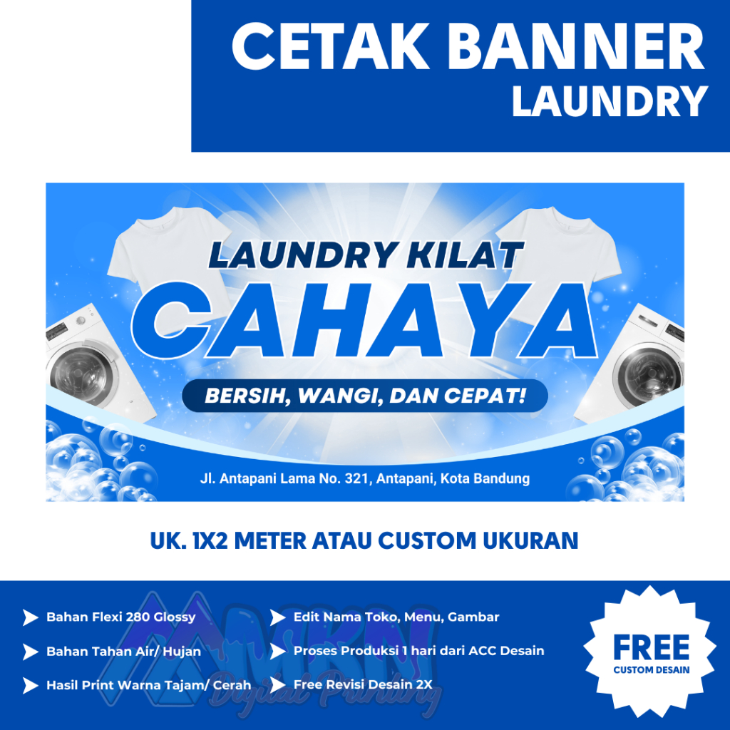 Cetak Banner Spanduk Laundry Desain Kekinian Bisa Custom Desain