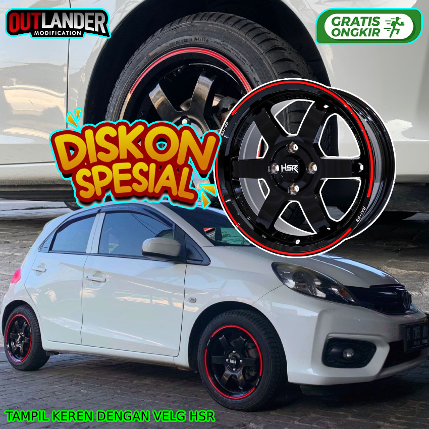 velg racing hsr velg r15 untuk mobil Brio Aerio Baleno Ignis Vios Yaris Agya dll velg hsr rais3 r15