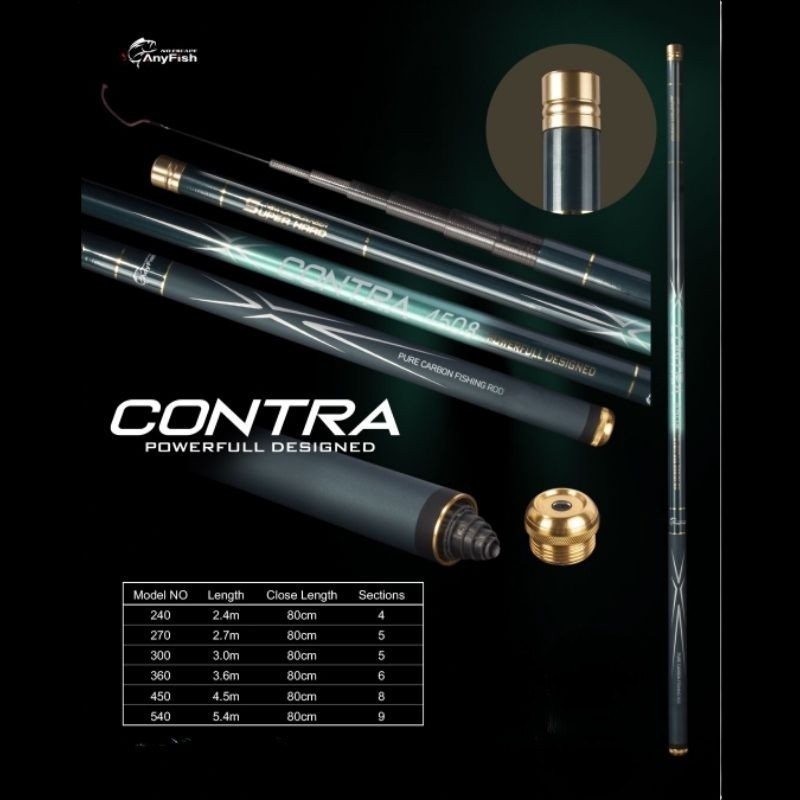 Joran Tegek  Anyfish Contra Carbon Kaku Super Hard 300 360 450