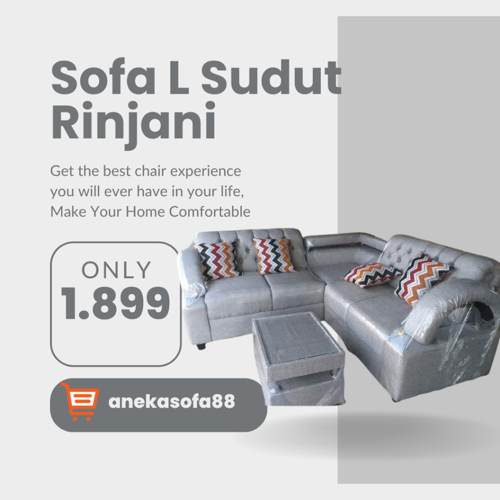 Sofa L Sudut Rinjani Tangan Stenlis Sthill