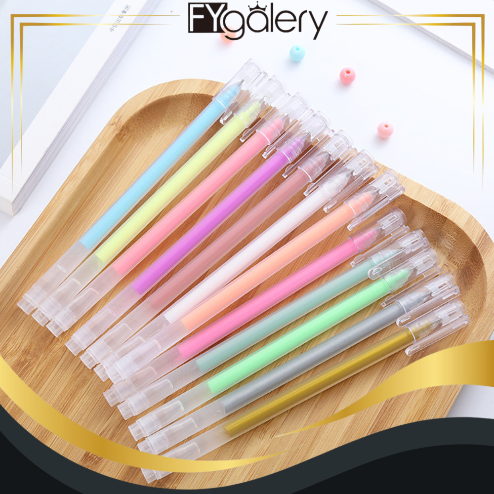 

FYgalery Pena Glitter Gel Metalik 0.9mm Emas Silver Putih Pulpen Warna Warni Gold Colour Gel Pen Tinta Metallic Ballpoint Craftwork Scrapbook Y3436