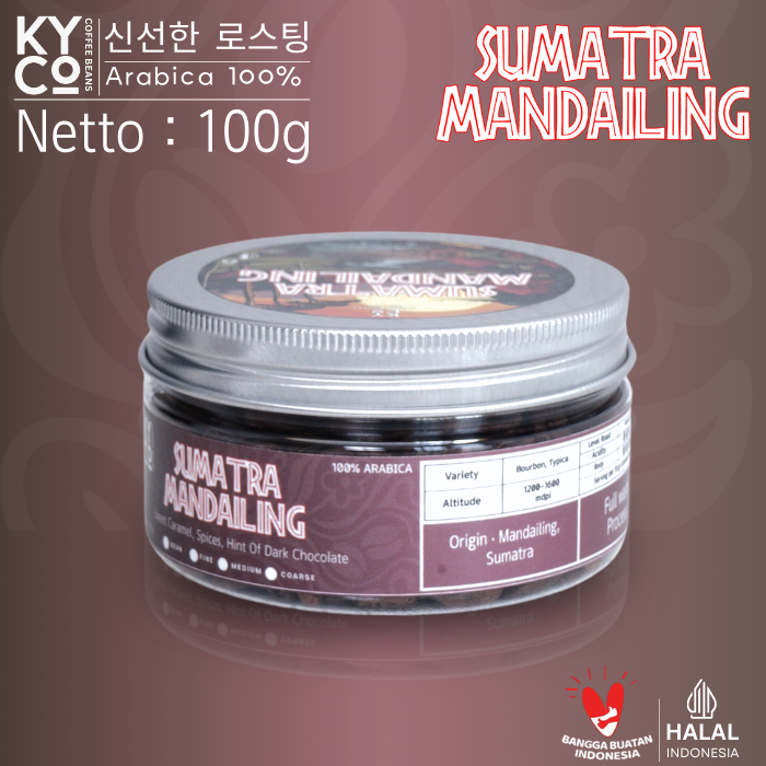 

Biji Kopi Arabika Mandailing Sumatra 100 gram - Full Wash Grade 1 | Roast Beant | Sumatra | Medium Roast | Kiyowo Coffee Roastery