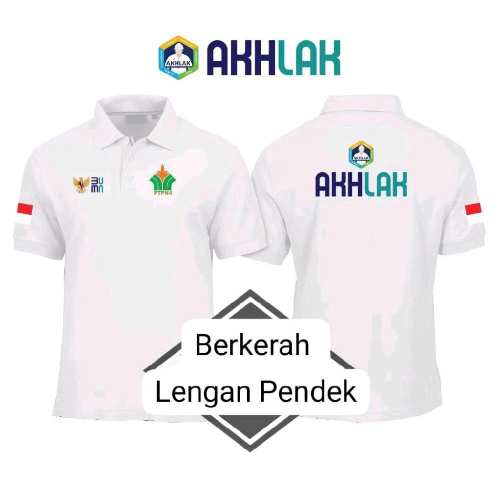 KAOS POLO LENGAN PENDEK AKHLAK BUMN PTPN4 COD // KAOS POLO BERKERAH LENGAN PENDEK AKHLAK BUMN PTPN4