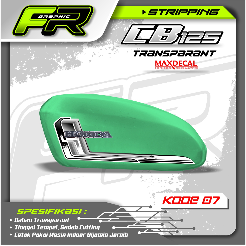 STIKER TANGKI CB POLOS CB BATIK STRIPING CB 125 CB 100 CB GLATIK  KODE 07