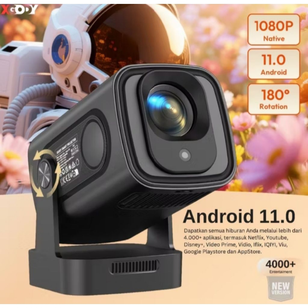 XGODY GIMBAL 5 PRO SMART PROYEKTOR LCD-ANDROID11 - FHD 1080P-MIRROLINK