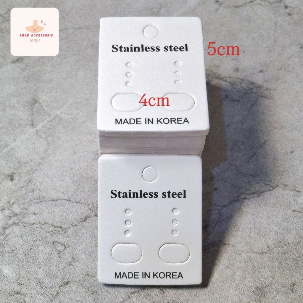 Kar Anting Putih//Display Anting//Material Kertas Dan Plastik Mika