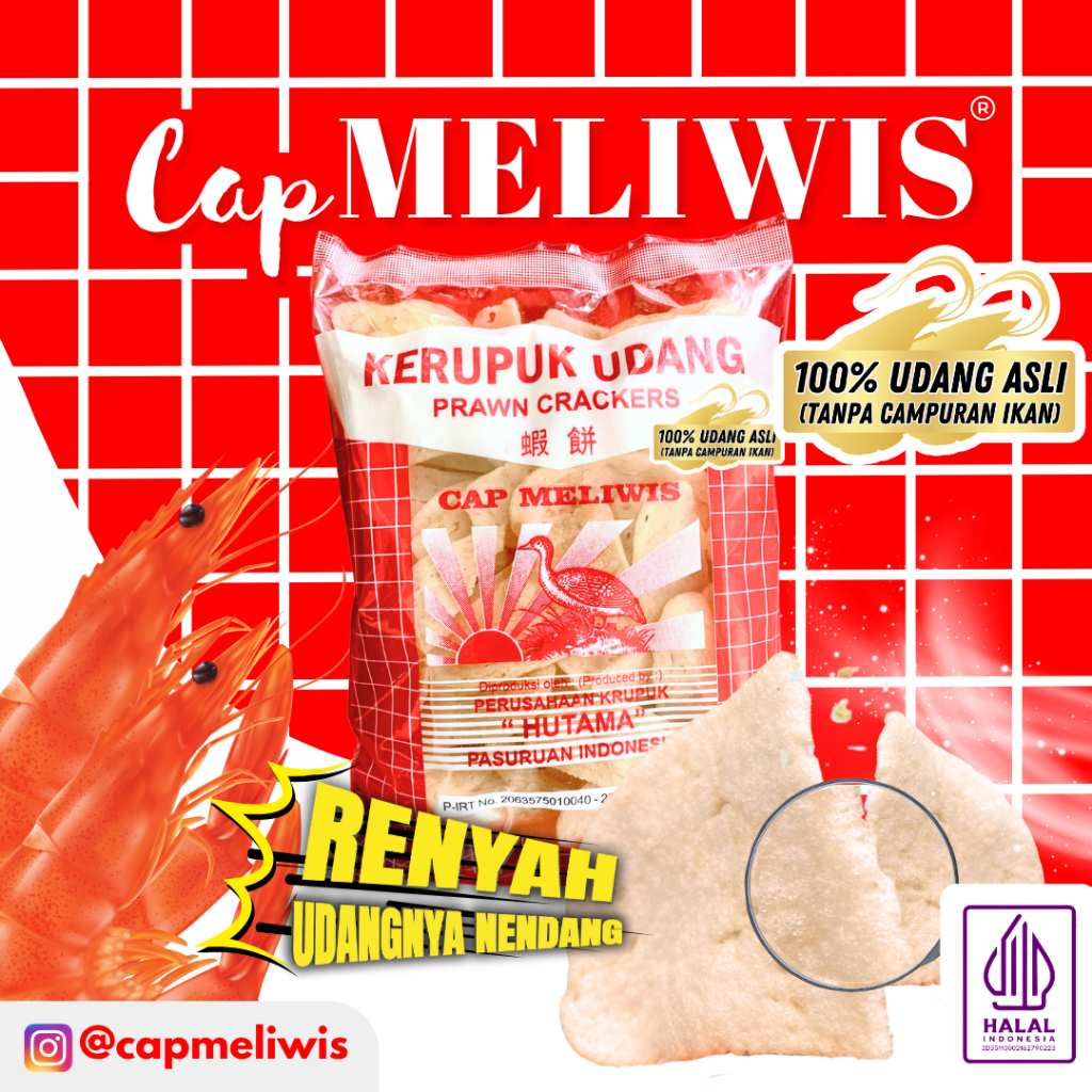 

Kerupuk Udang Asli Cap Meliwis Hutama Premium Renyah Gurih (Merah 500 Gram)