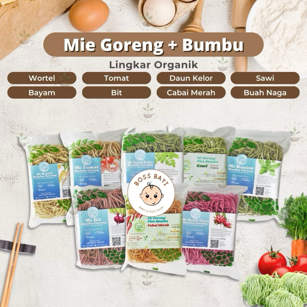 

LINGKAR ORGANIK - Mie Goreng plus Bumbu dari Sayur & Buah / Mie MPAsi
